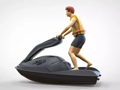 N1 Jetski Driver standing 3D print model