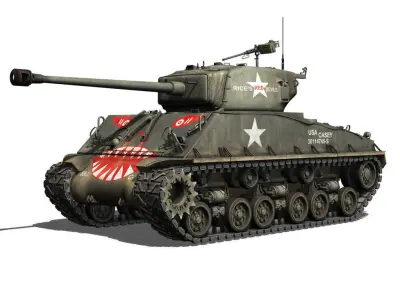 M4A3E8 Sherman - Easy Eight - Rice Red Devils  3D model