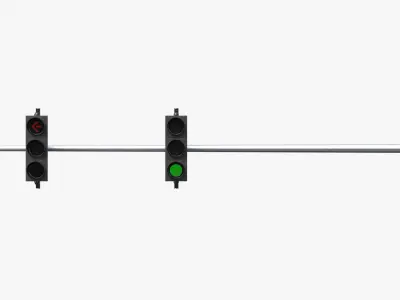 Traffic Light Assembly - Multi-Signal with Street Light 3D model