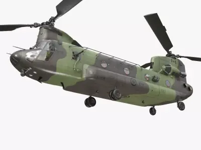  CH-47 Chinook RCAF Basic Animation Low-poly 3D model