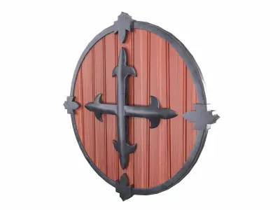 Shield Red Low-poly 3D model
