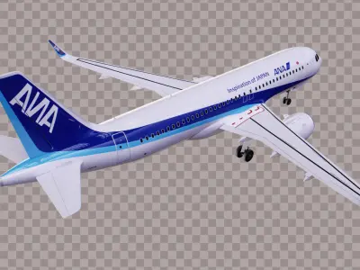 Airbus A320 Neo Airliner 3x Livery Low-poly 3D model