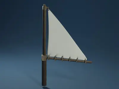 Triangle mast and sail 3D model