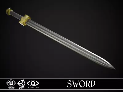 Sword A4 Low-poly 3D model