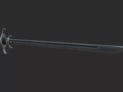 Future sci-fi retro weapon steel knife 3D model