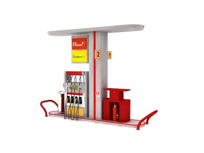 Petrol Gasoline Pump Station 01 3D model