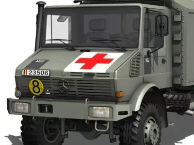 Mercedes Benz Unimog - Belgian Ambulance 3D model