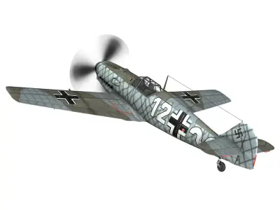 Messerschmitt - BF-109 E - White 12 3D model