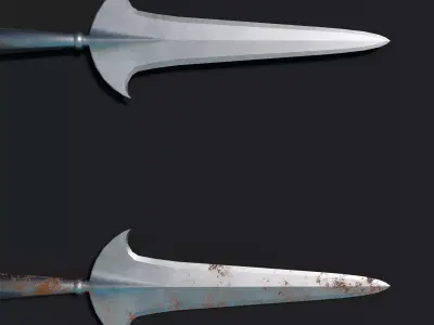 Medieval Partizan Spear Low-poly 3D model