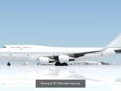 5 Static aircraft Low Poly Airliner Pack Scenery 3D Model Collection