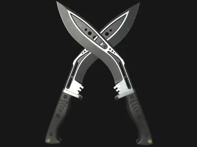 Kukri Knife Low-poly 3D model