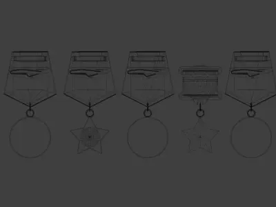 Dayz inspired Post soviet collectible medals Low-poly 3D model