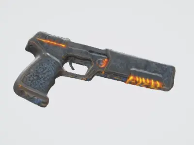 futurist ornate pistol 3D model