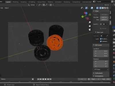  car sport wheels Free low-poly 3D model