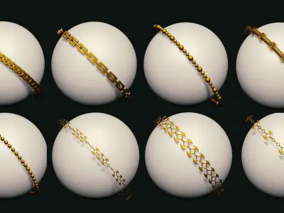 63 SCI-FI CHAIN IMM BRUSHES FOR ZBRSUH HIGH and LOWPOLY Low-poly 3D model