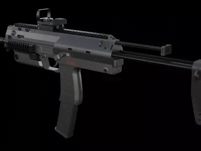 MP7 SMG Low-poly 3D model