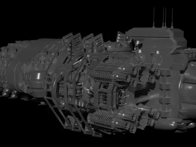 The spaceship Dreadnought MK2 3D model 3D model