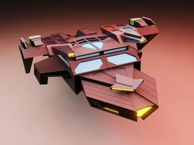 Low poly Battle spaceship model free blender Free low-poly 3D model