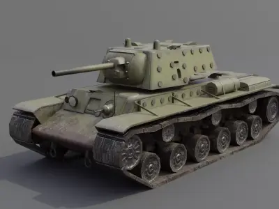 KV-1E Heavy Tank Low-poly 3D model
