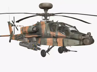 Apache AH-64D Japan Ground Self-Defense Force Basic Animation Low-poly 3D model