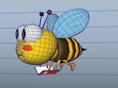 Bee Cartoon 3D model lowpoly 3D model