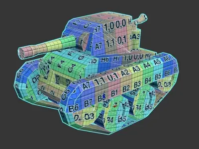 Midget Lowpoly Tanks Low-poly 3D model
