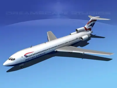 Boeing 727-200 British Airways 3D model