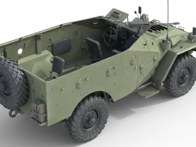 BTR 40 Armored Car Low-poly 3D model