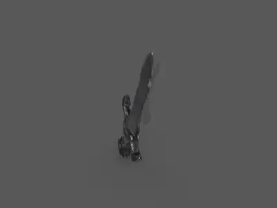 Dark Battle Worn Sword Game Ready Asset Low-poly 3D model
