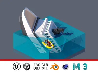 land 50A Low-poly 3D model