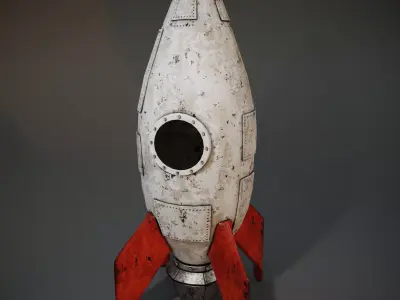 stylized rocket Low-poly 3D model