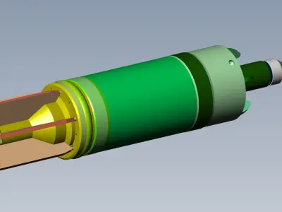 Artillery cumulative antitank projectile of 122mm Stand model 3D model