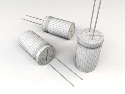 electrolytic capacitor Low-poly 3D model