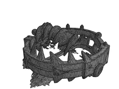Rusty Medieval Bear Trap Game Asset Low-poly 3D model