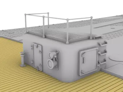 A small superstructure at the bow of Yamato 3D print model