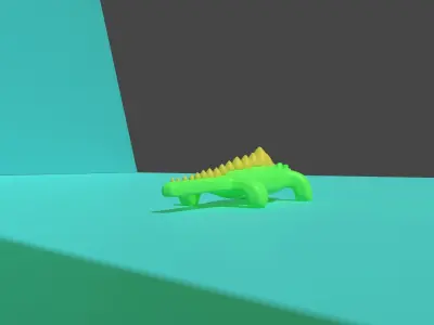 Cartoony Pastel Crocodile Low-poly 3D model