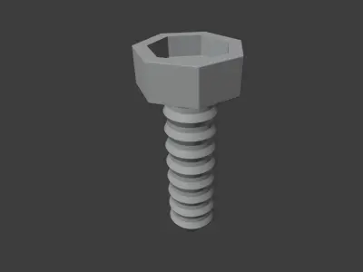 High-poly Bolt screw Free 3D model