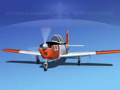 Beechcraft T-34 Mentor V12 USN 3D model