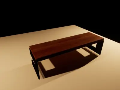 Wooden Bench 3D model 3D model