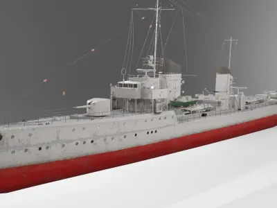 Mowe Class Type 23 Torpedo Boat  Low-poly 3D model