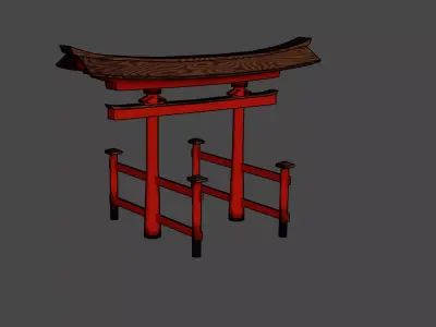 Japanese torii gates 3D model