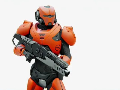 CYBER SOLDIER F-3000   RIGGED 3D model