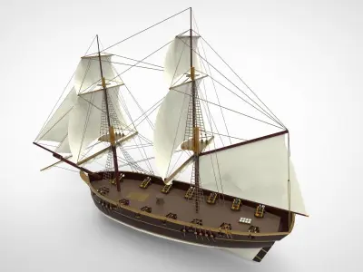 classic sailing ship 3D model