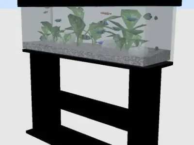 Aquarium with fish Free 3D model