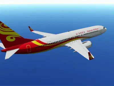 Hainan airlines Boeing 737-800 3D model lowpoly  Low-poly 3D model