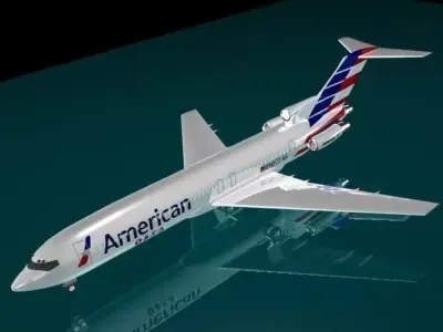American Airlines 727 3D model