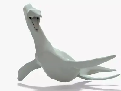 Elasmosaurus Rigged Basemesh Low-poly 3D model