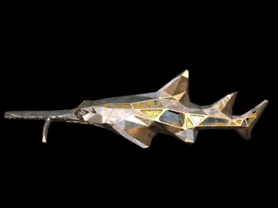 Steampunk Sawshark Low-poly 3D model