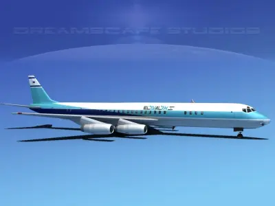 Douglas DC-8-63 EL AL 3D model