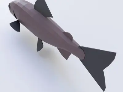 Amemasu Fish low poly 3d model  Low-poly 3D model